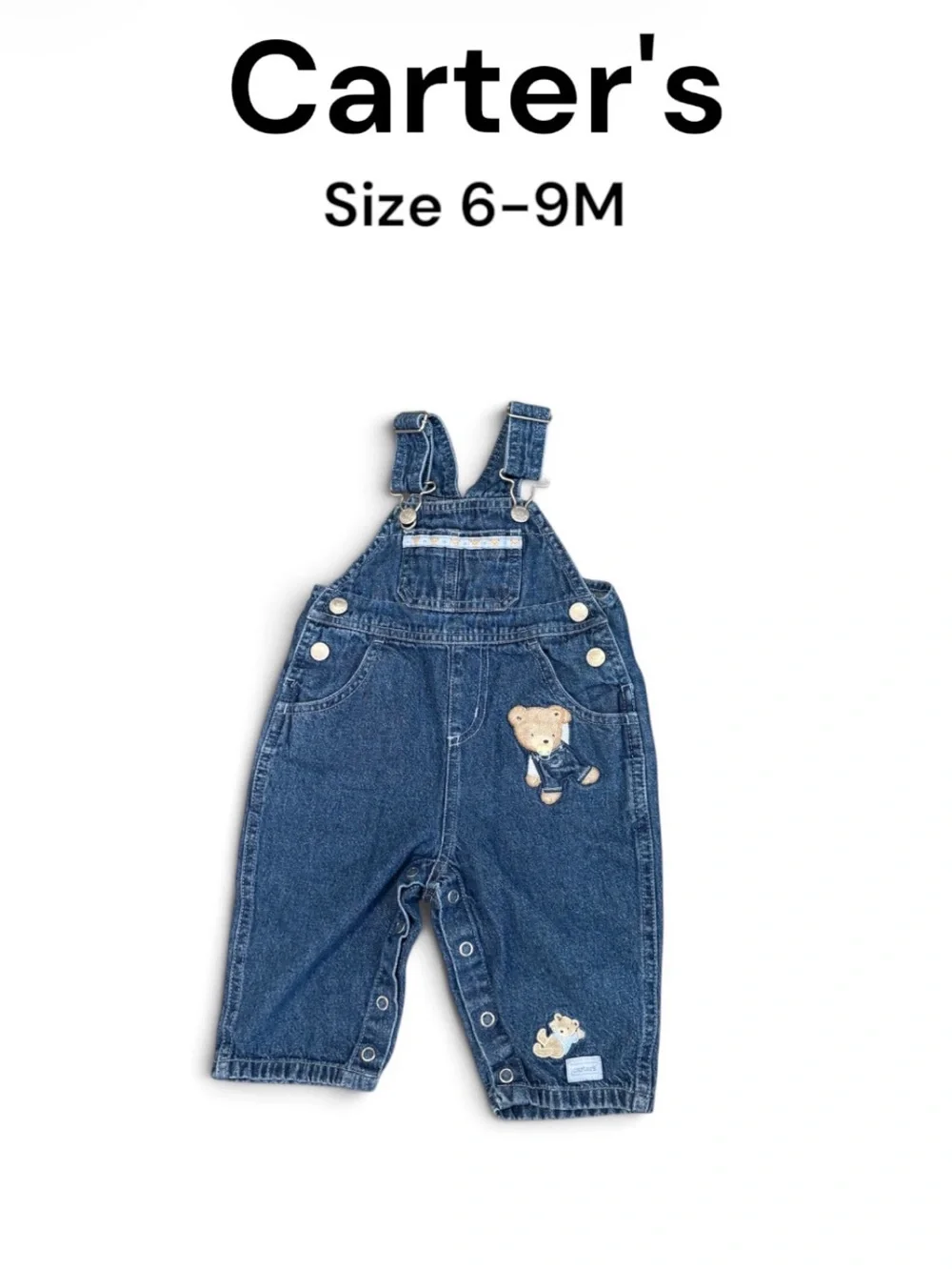 Carter's Blue Denim Baby Overalls - Size 6-9M